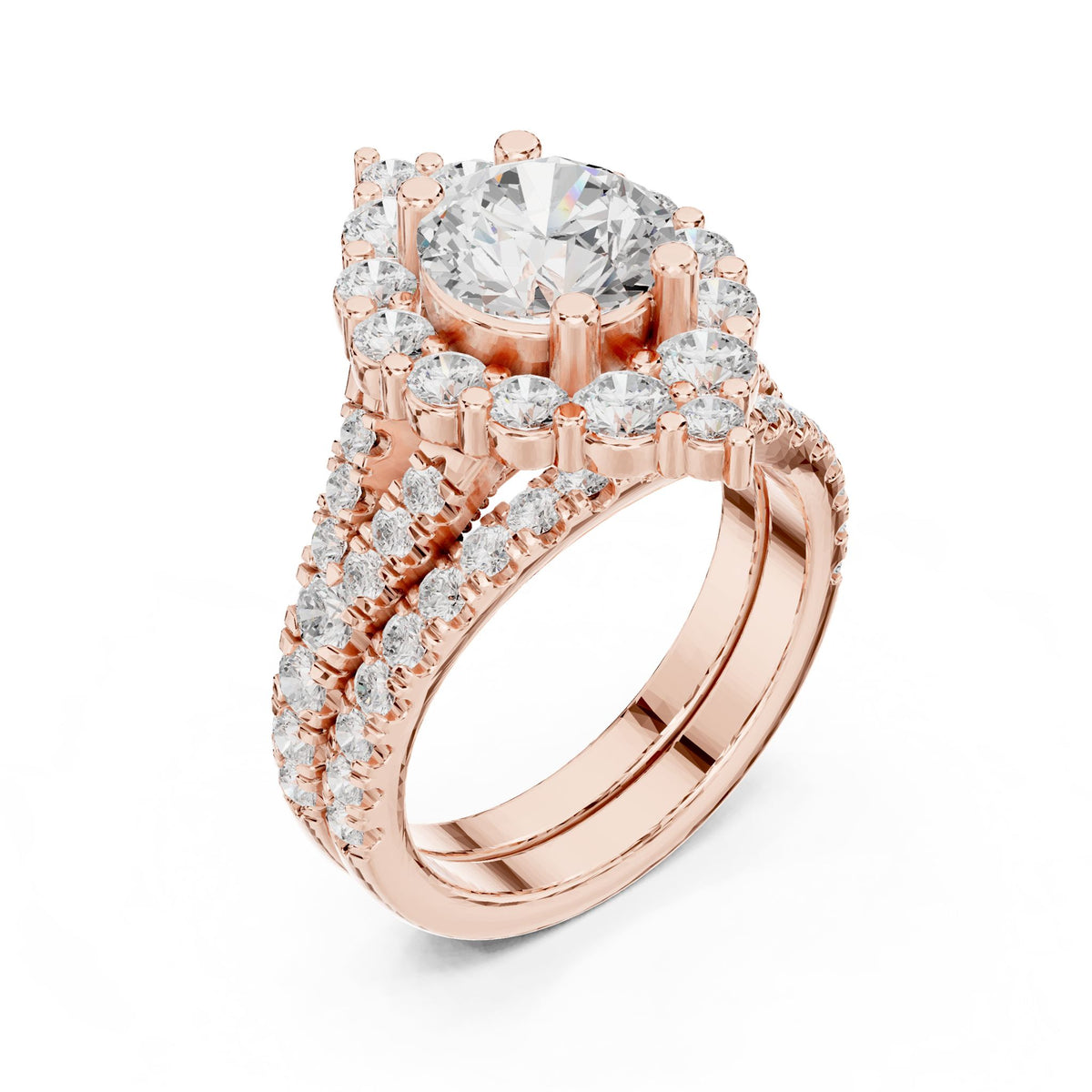 Round Halo Lab Grown Diamond Engagement Ring