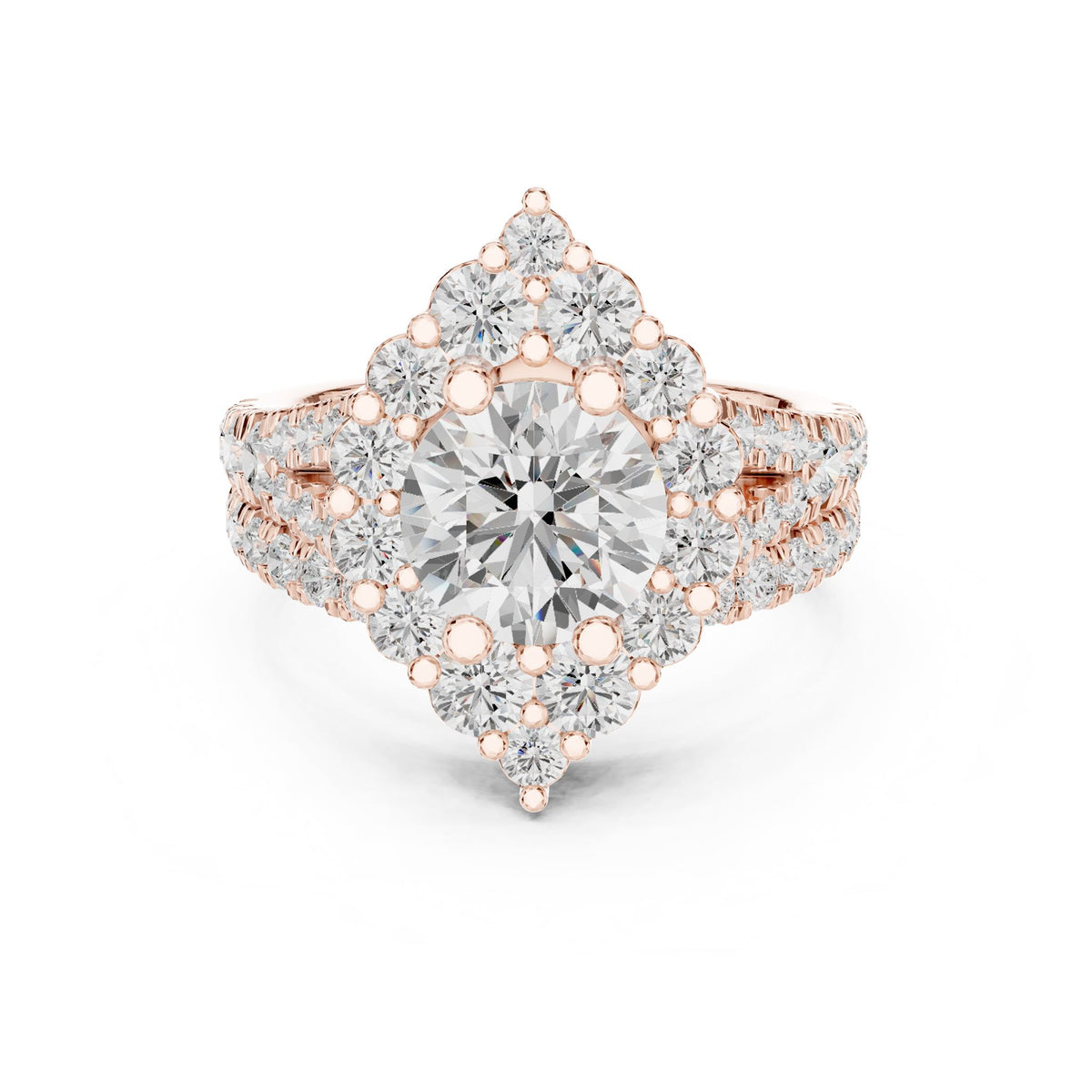 Round Halo Lab Grown Diamond Engagement Ring