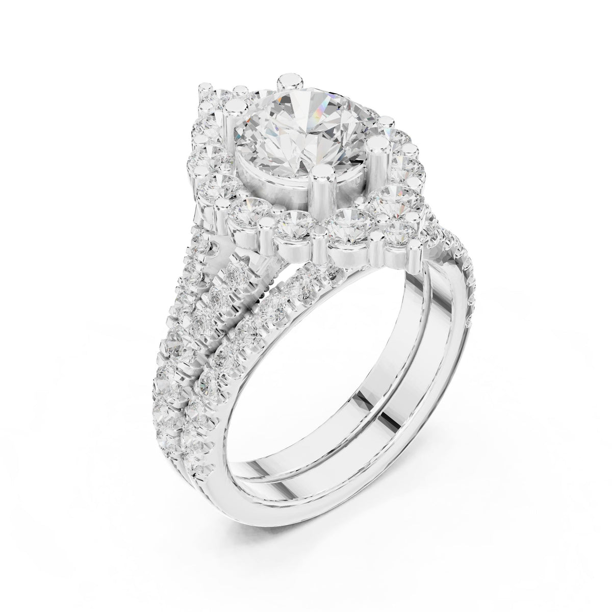 Round Halo Lab Grown Diamond Engagement Ring