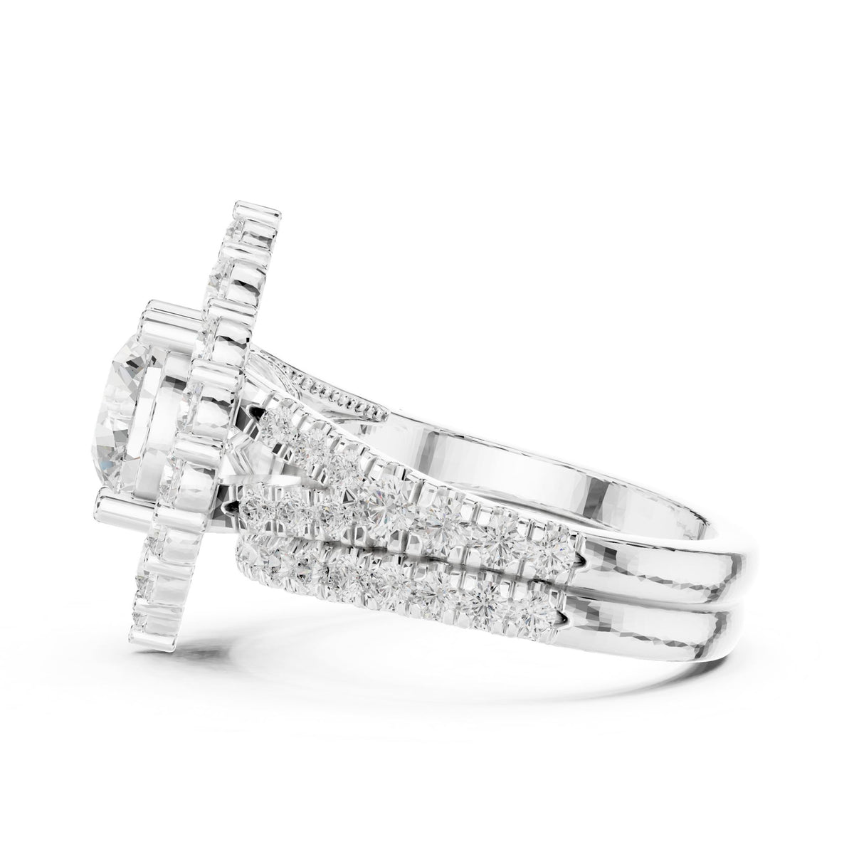 Round Halo Lab Grown Diamond Engagement Ring