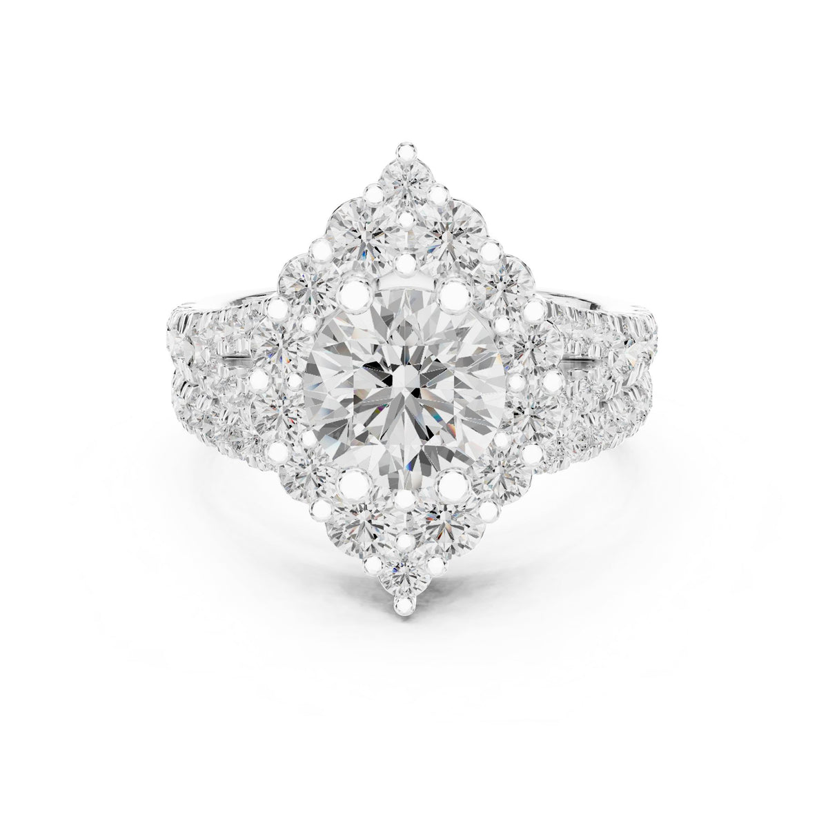 Round Halo Lab Grown Diamond Engagement Ring