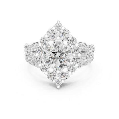 Round Halo Lab Grown Diamond Engagement Ring
