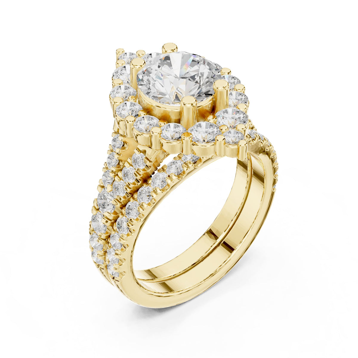 Round Halo Lab Grown Diamond Engagement Ring