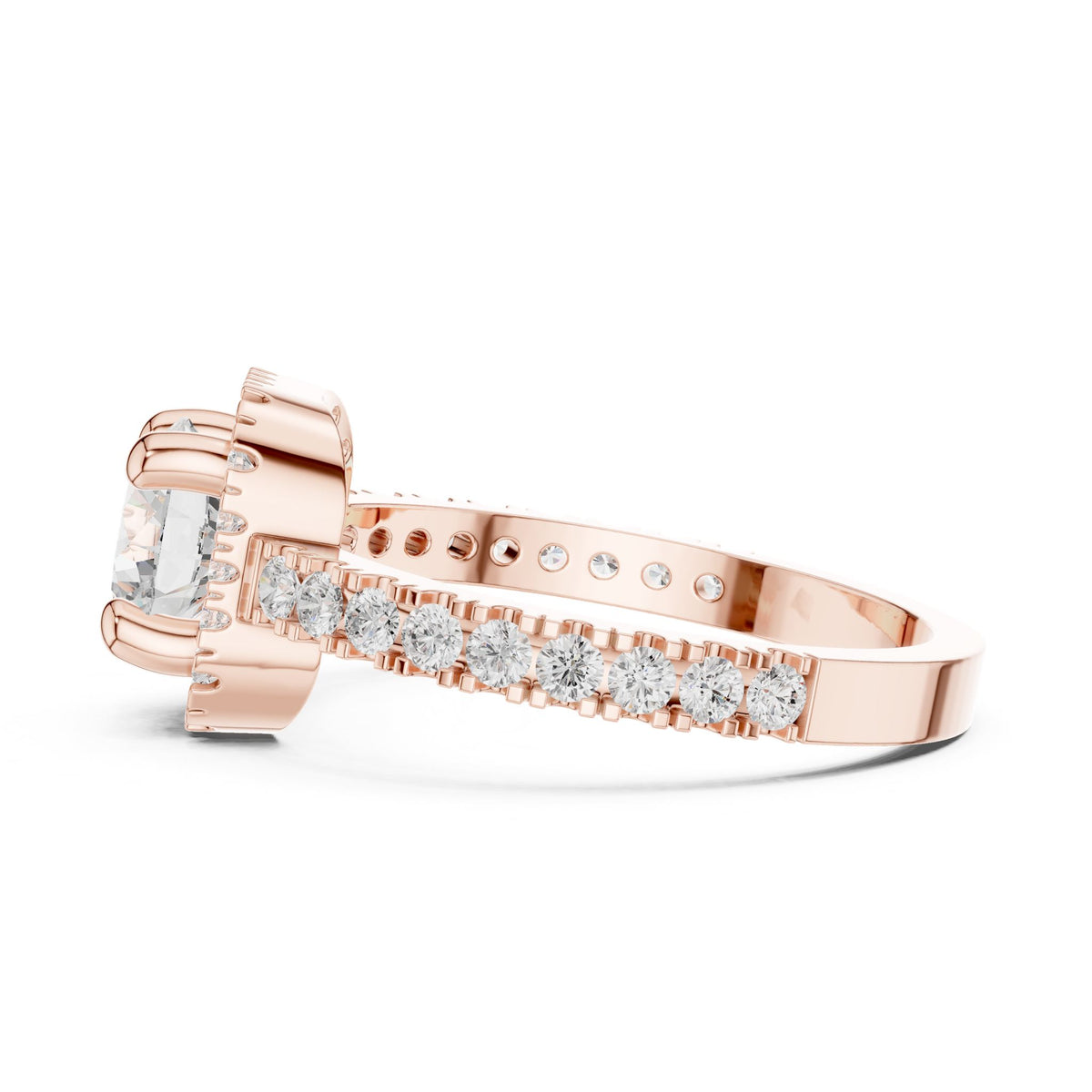 Round Halo Lab Grown Diamond Engagement Ring
