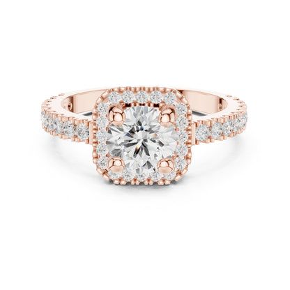 Round Halo Lab Grown Diamond Engagement Ring