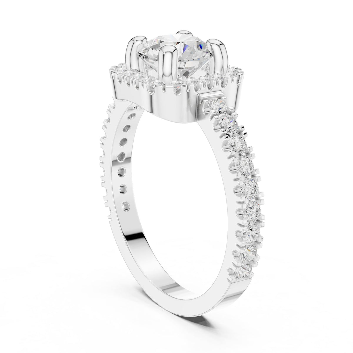 Round Halo Lab Grown Diamond Engagement Ring