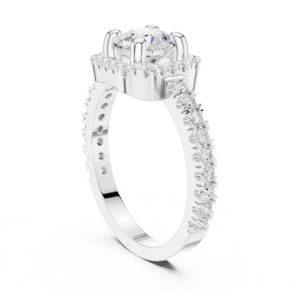 Round Halo Lab Grown Diamond Engagement Ring