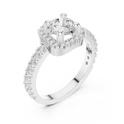Round Halo Lab Grown Diamond Engagement Ring