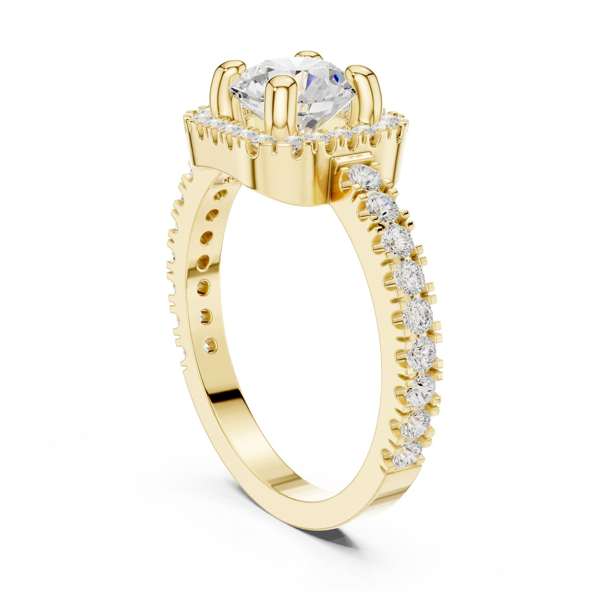 Round Halo Lab Grown Diamond Engagement Ring