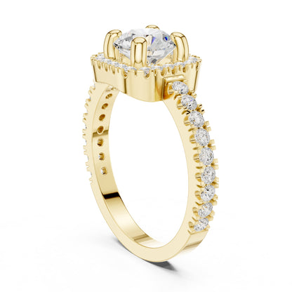 Round Halo Lab Grown Diamond Engagement Ring