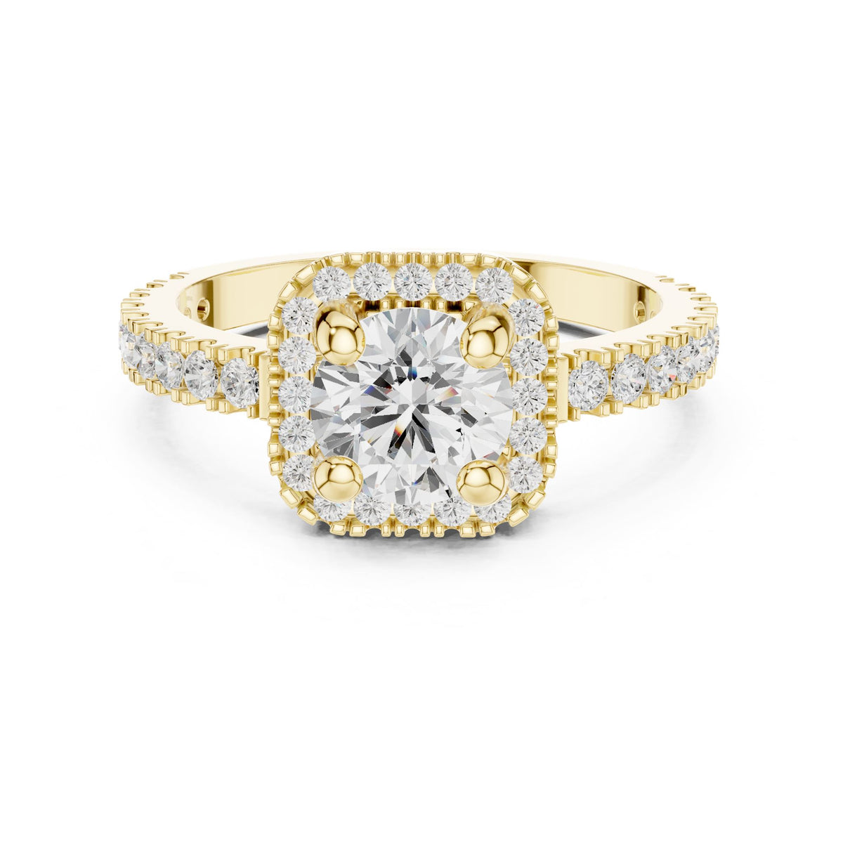 Round Halo Lab Grown Diamond Engagement Ring