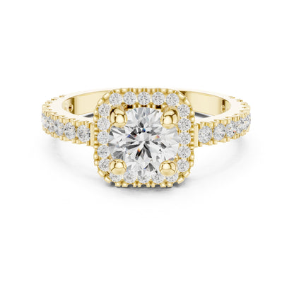 Round Halo Lab Grown Diamond Engagement Ring