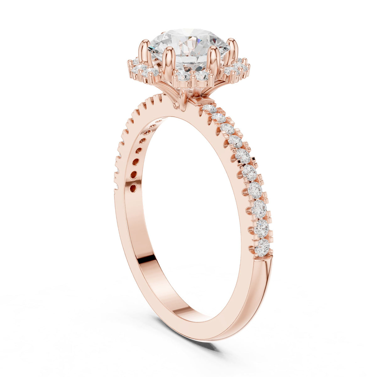 Round Halo Lab Grown Diamond Engagement Ring