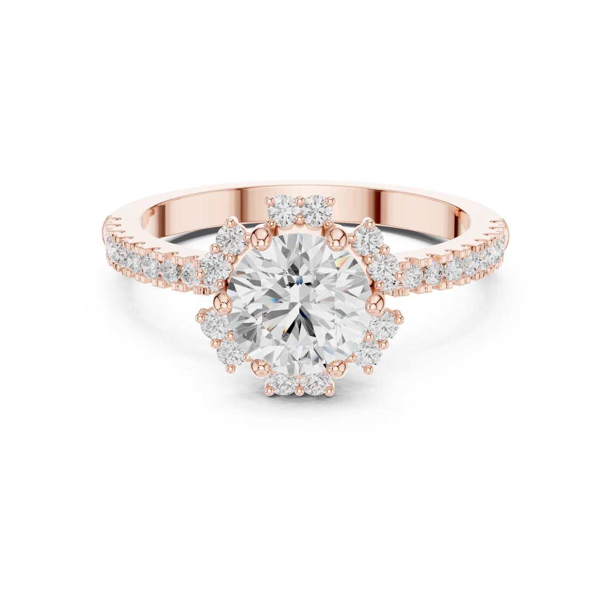 Round Halo Lab Grown Diamond Engagement Ring