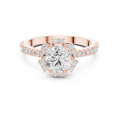Round Halo Lab Grown Diamond Engagement Ring