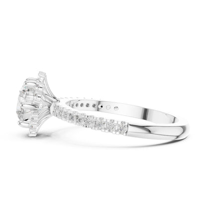 Round Halo Lab Grown Diamond Engagement Ring