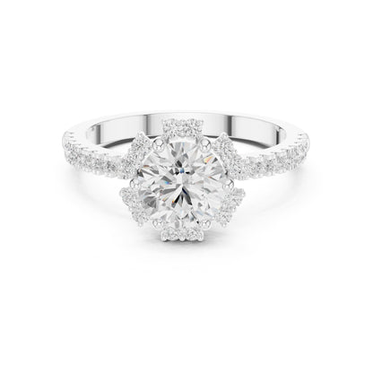 Round Halo Lab Grown Diamond Engagement Ring