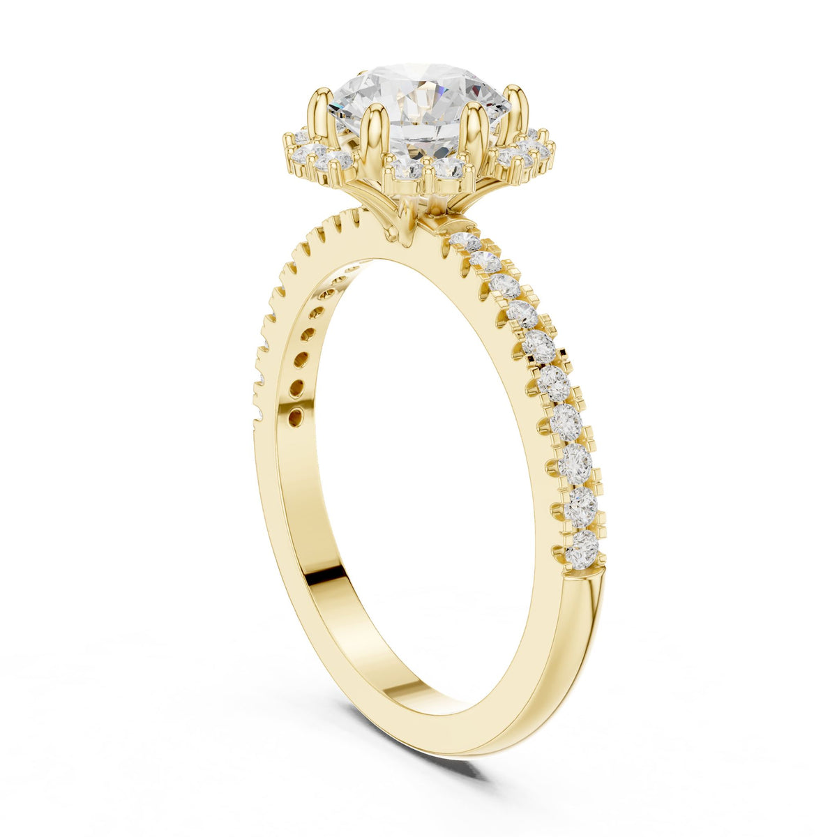 Round Halo Lab Grown Diamond Engagement Ring