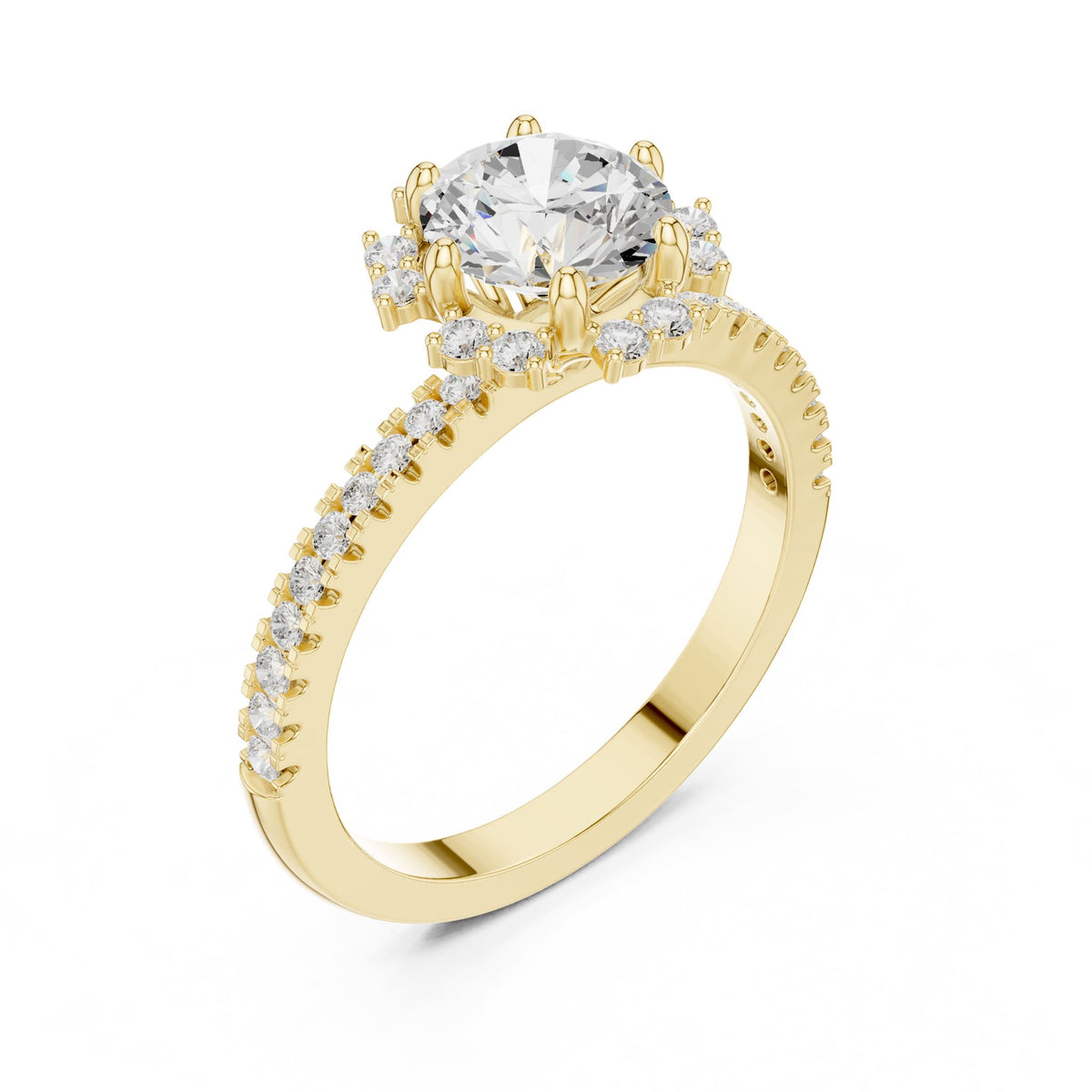 Round Halo Lab Grown Diamond Engagement Ring