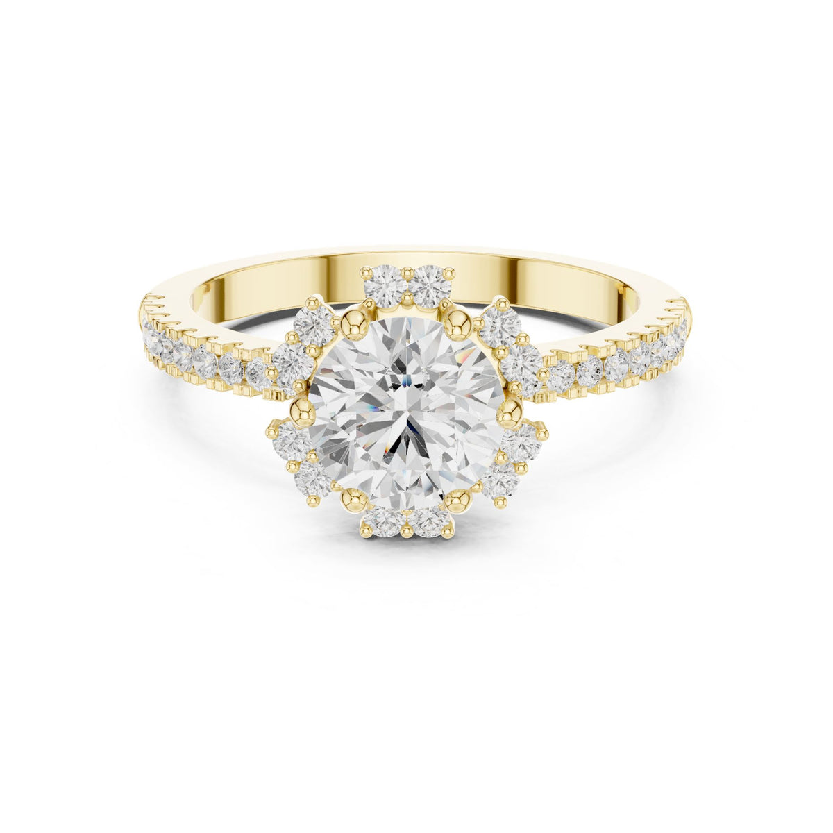 Round Halo Lab Grown Diamond Engagement Ring