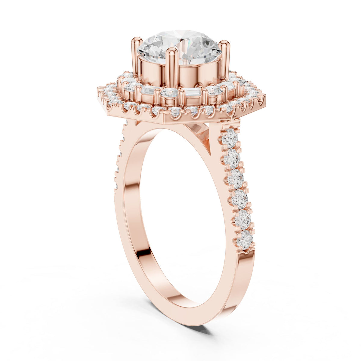 Round Halo Lab Grown Diamond Engagement Ring