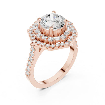Round Halo Lab Grown Diamond Engagement Ring
