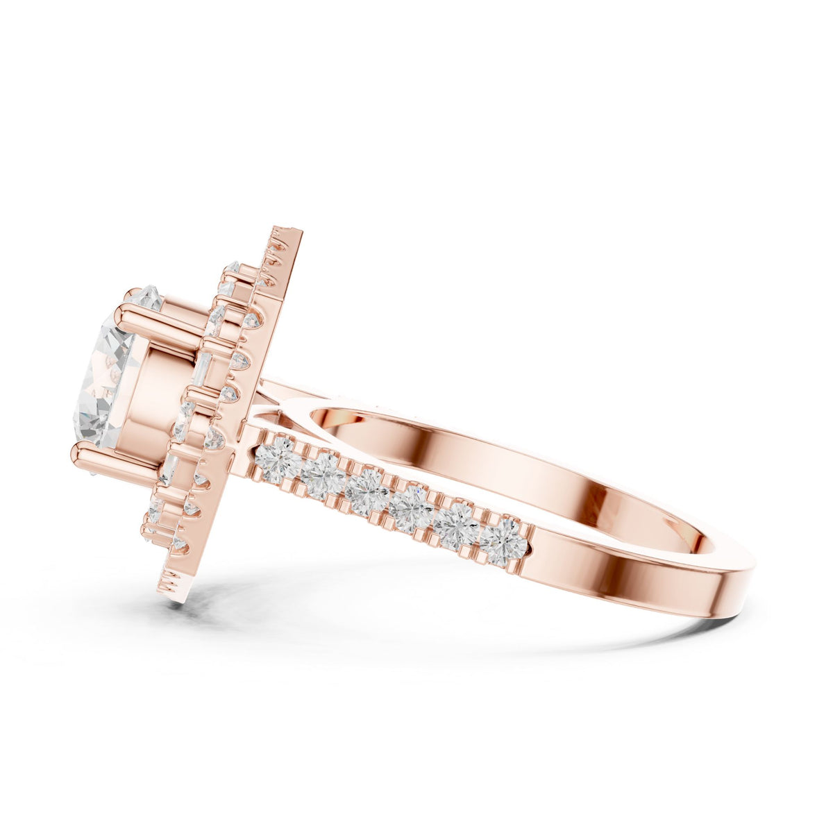 Round Halo Lab Grown Diamond Engagement Ring