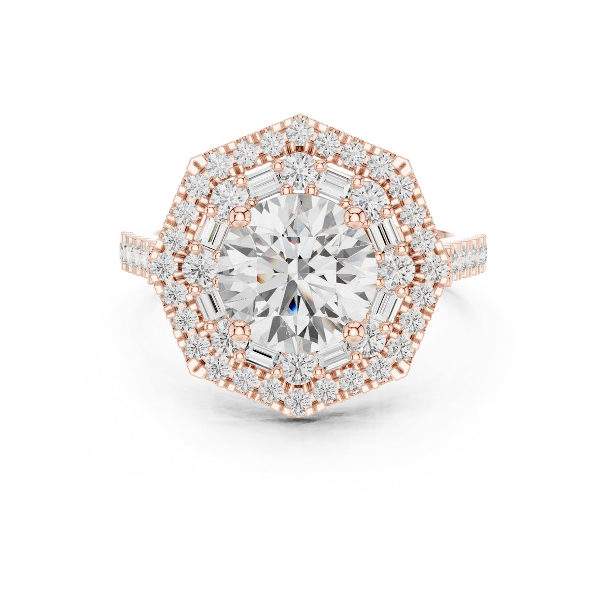 Round Halo Lab Grown Diamond Engagement Ring
