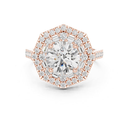 Round Halo Lab Grown Diamond Engagement Ring