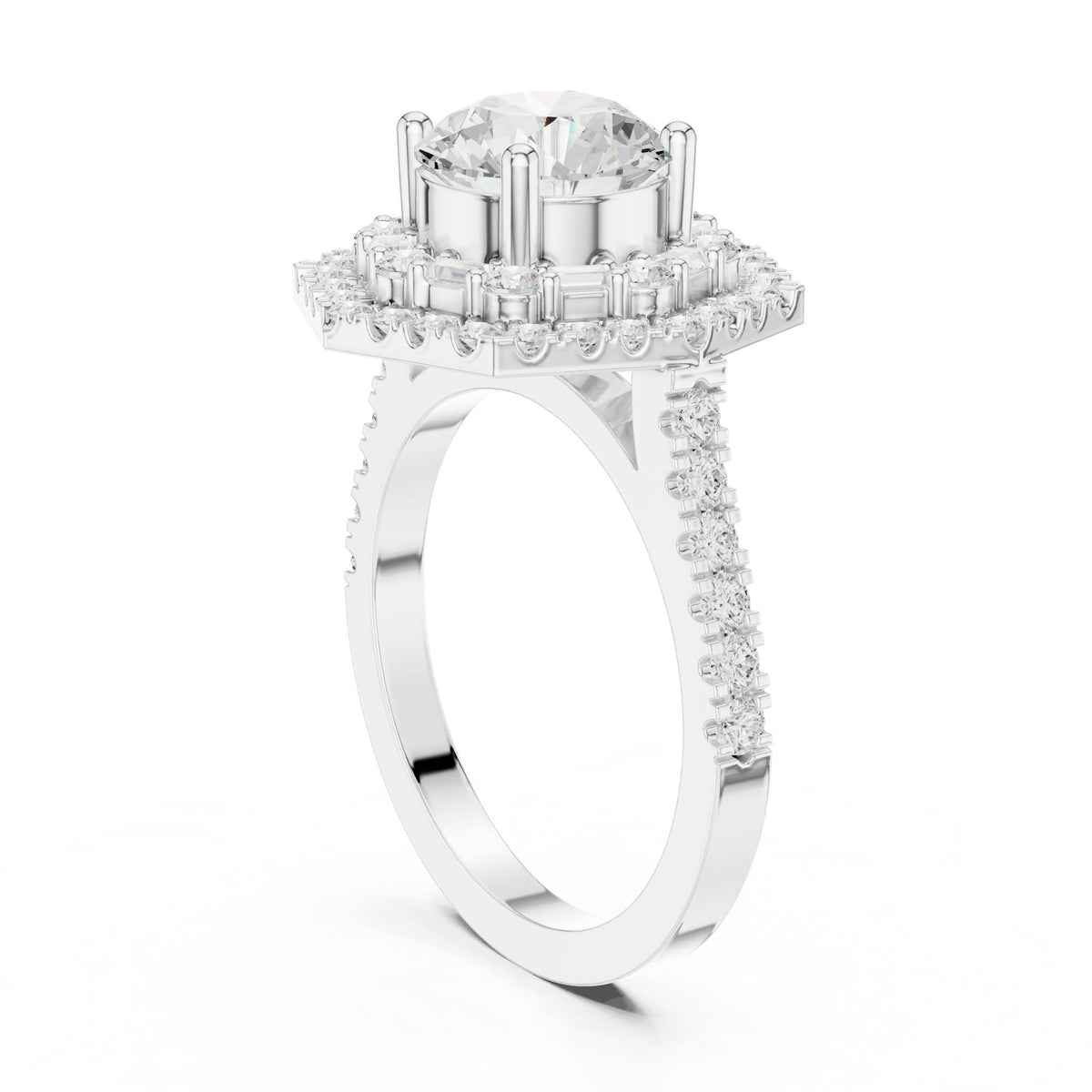 Round Halo Lab Grown Diamond Engagement Ring
