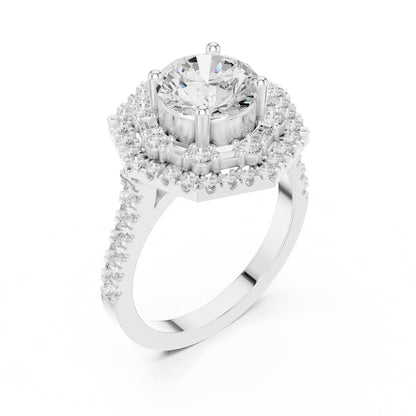 Round Halo Lab Grown Diamond Engagement Ring