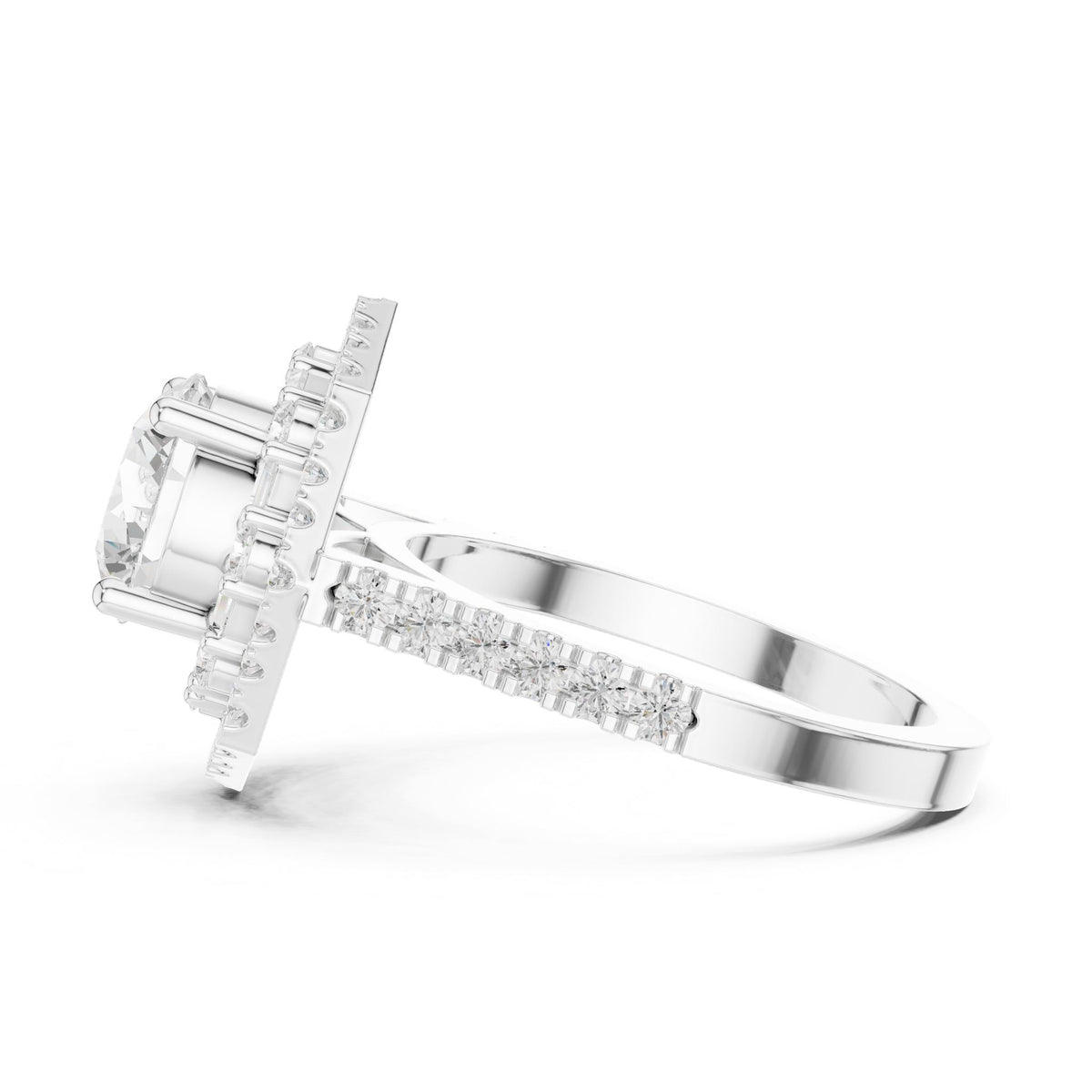 Round Halo Lab Grown Diamond Engagement Ring