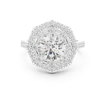 Round Halo Lab Grown Diamond Engagement Ring