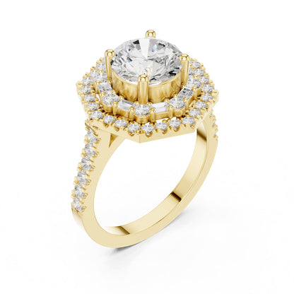 Round Halo Lab Grown Diamond Engagement Ring