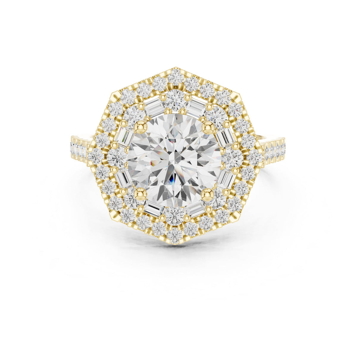 Round Halo Lab Grown Diamond Engagement Ring