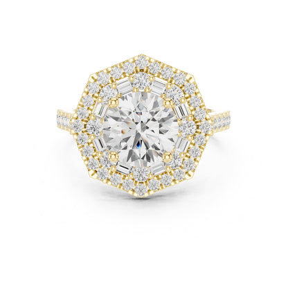Round Halo Lab Grown Diamond Engagement Ring