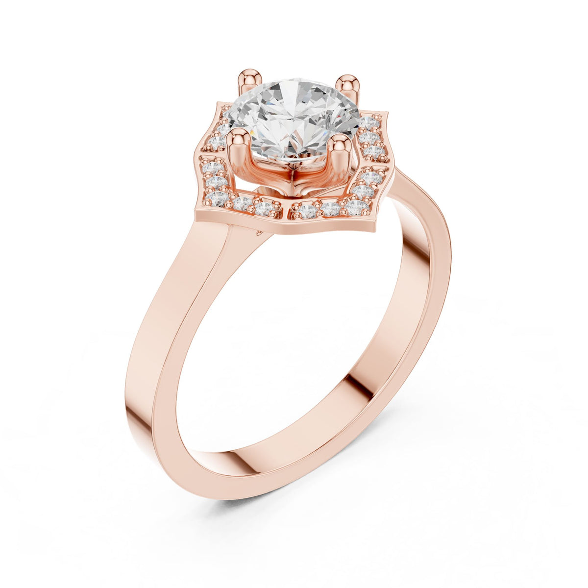 Round Halo Lab Grown Diamond Engagement Ring