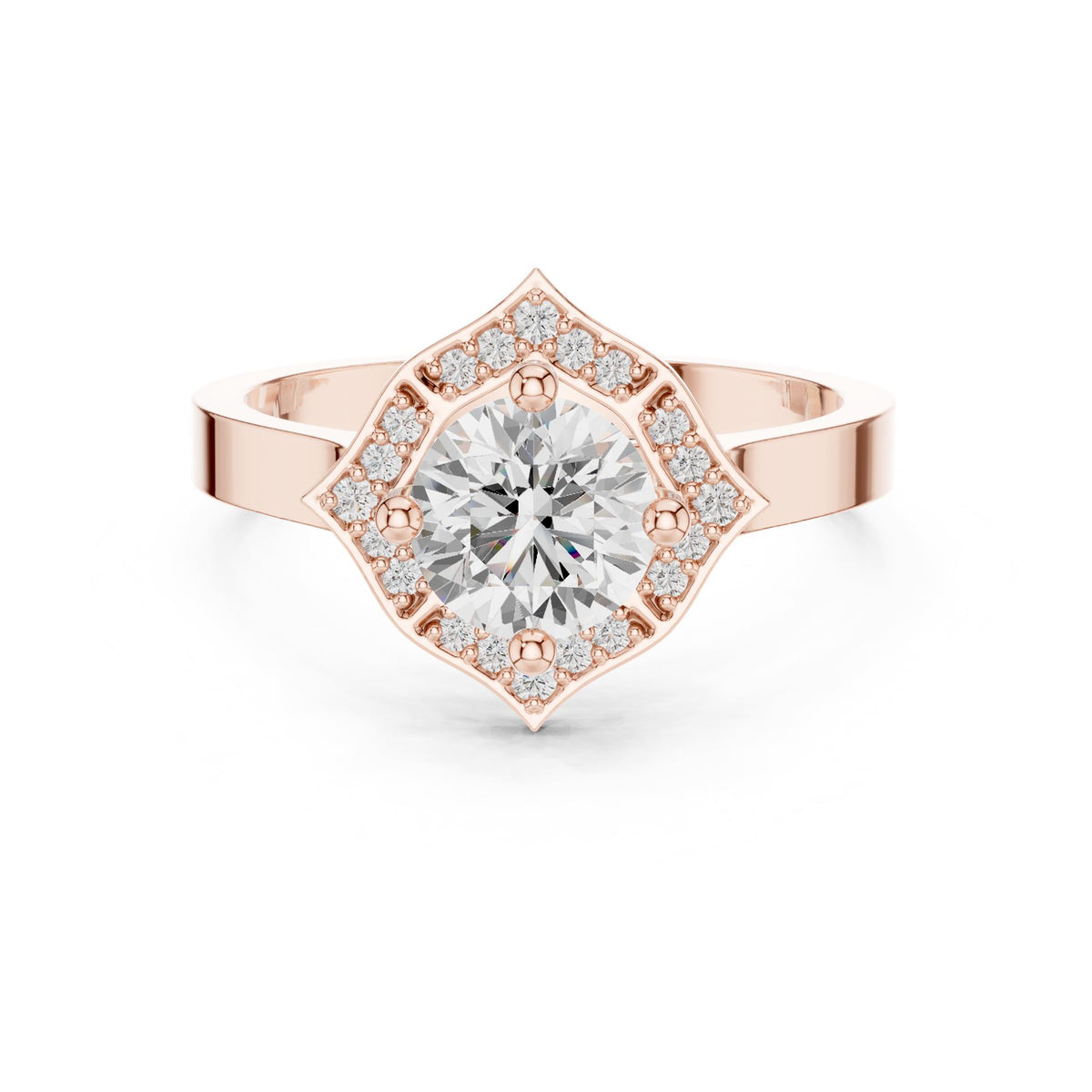 Round Halo Lab Grown Diamond Engagement Ring