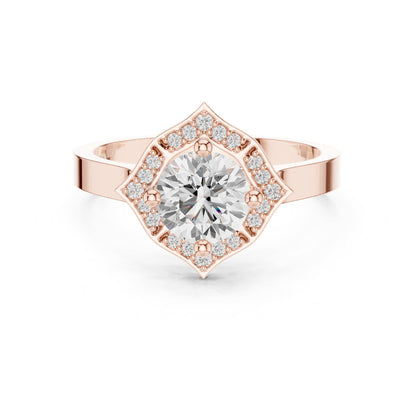 Round Halo Lab Grown Diamond Engagement Ring