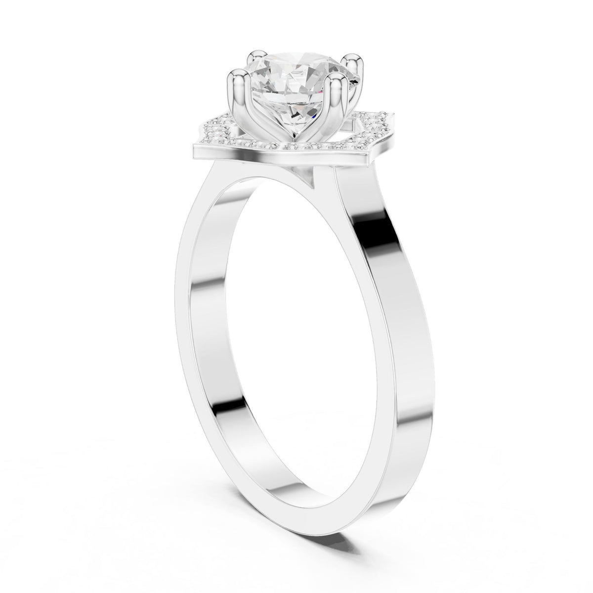 Round Halo Lab Grown Diamond Engagement Ring