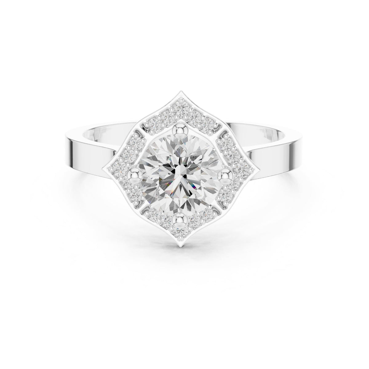 Round Halo Lab Grown Diamond Engagement Ring