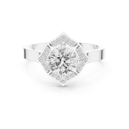 Round Halo Lab Grown Diamond Engagement Ring
