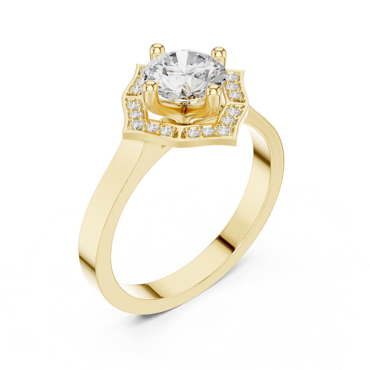 Round Halo Lab Grown Diamond Engagement Ring