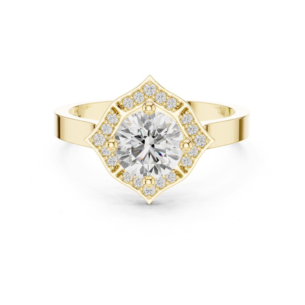 Round Halo Lab Grown Diamond Engagement Ring