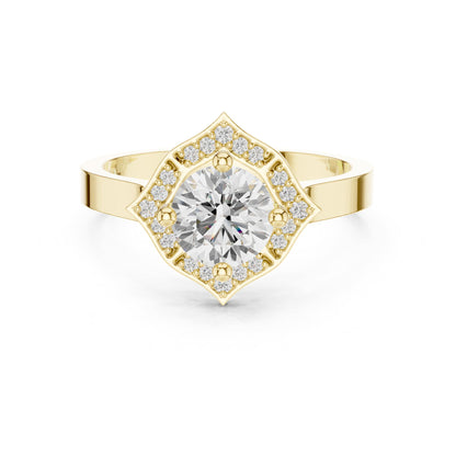 Round Halo Lab Grown Diamond Engagement Ring