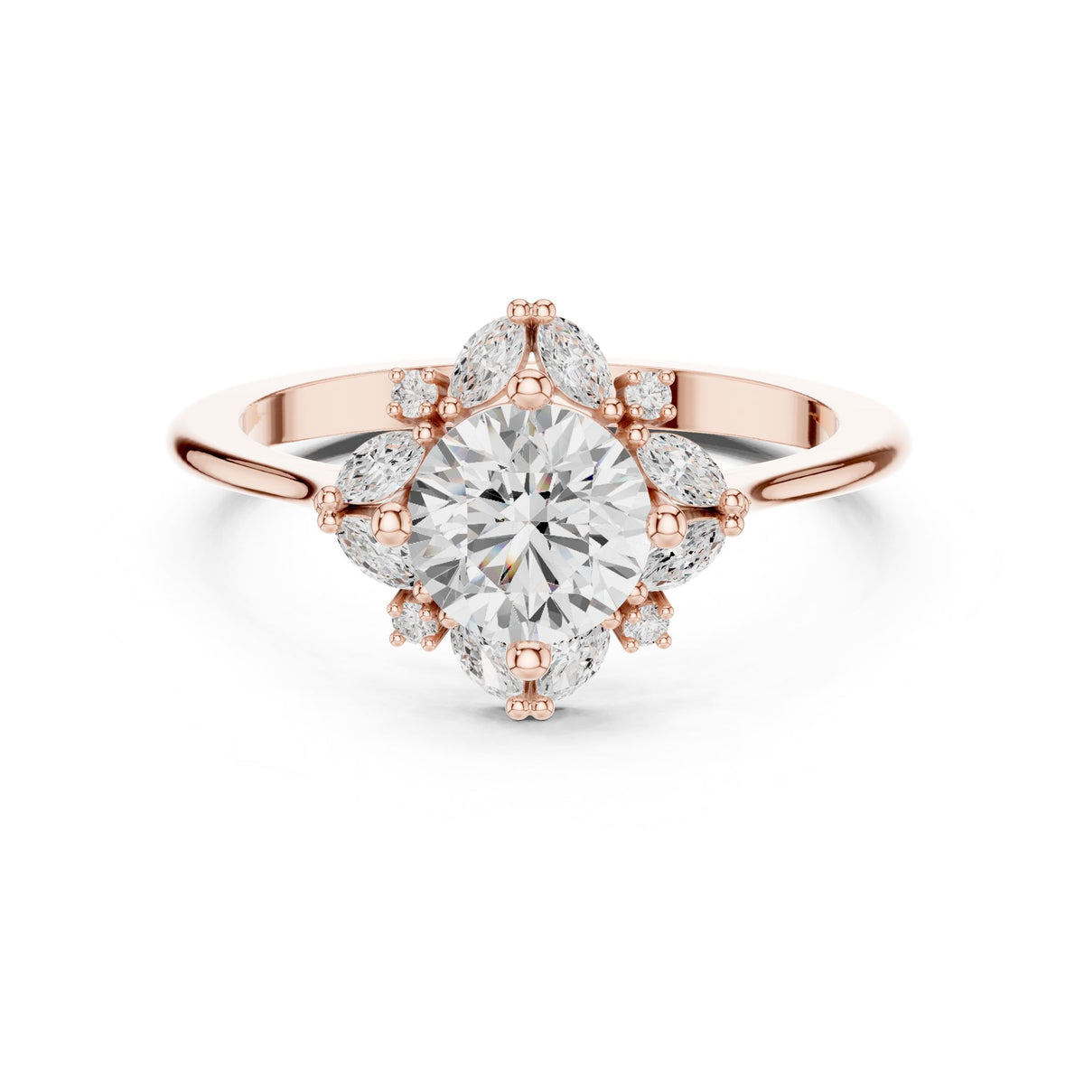 Round Halo Lab Grown Diamond Engagement Ring