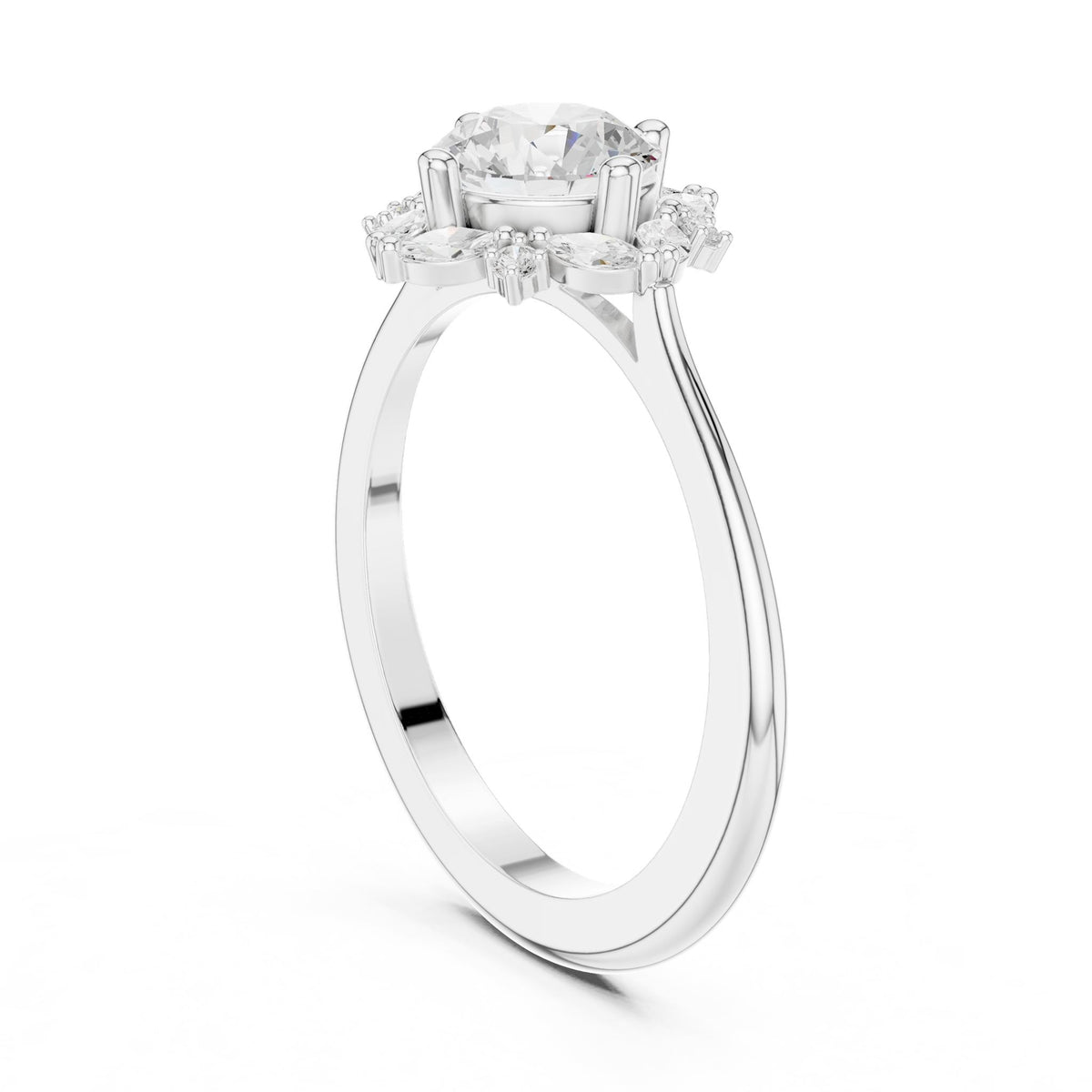 Round Halo Lab Grown Diamond Engagement Ring
