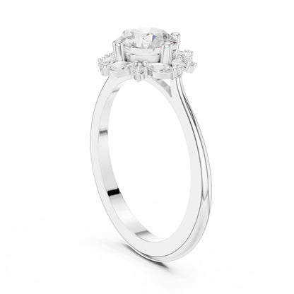 Round Halo Lab Grown Diamond Engagement Ring
