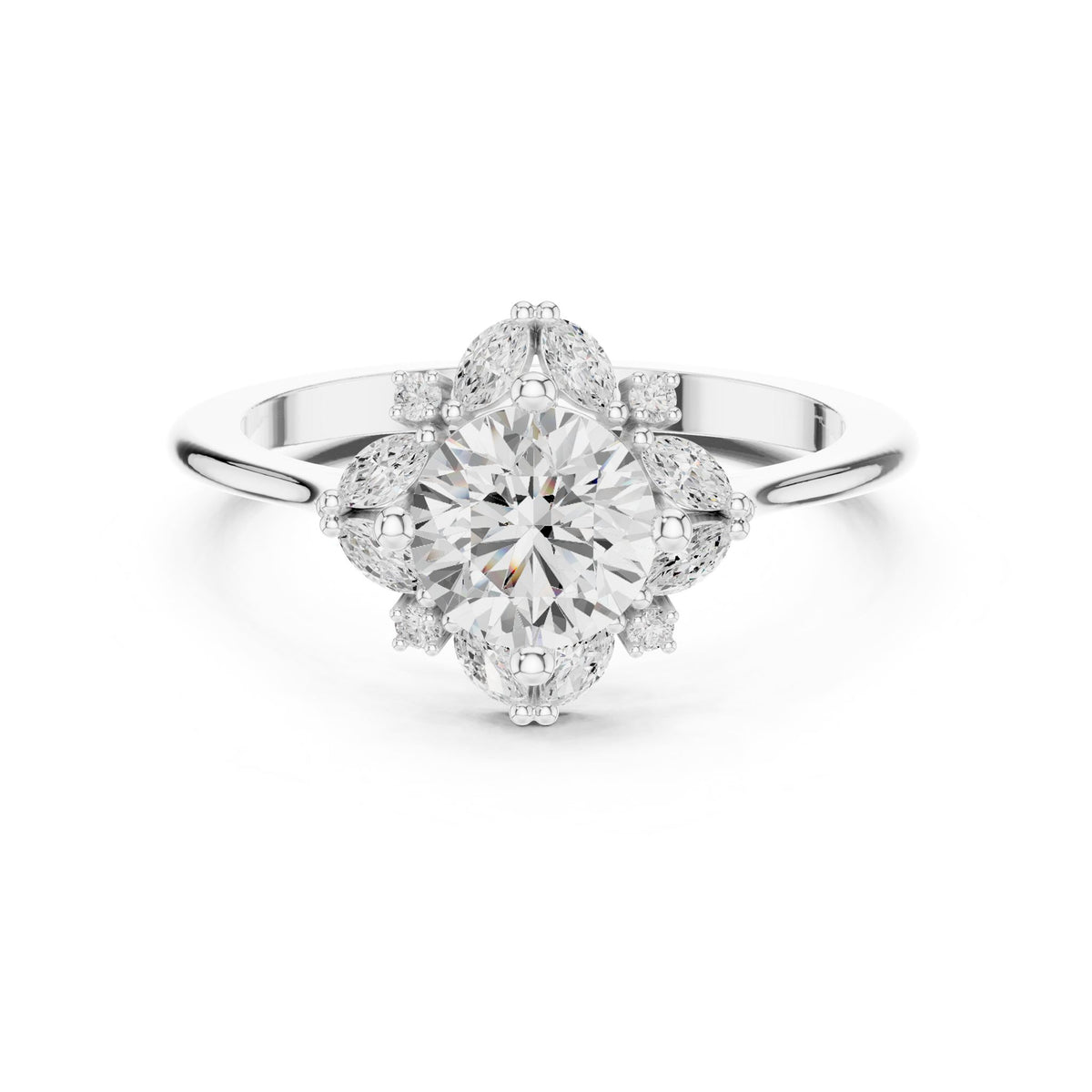 Round Halo Lab Grown Diamond Engagement Ring