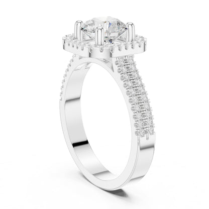 Round Halo Lab Grown Diamond Engagement Ring